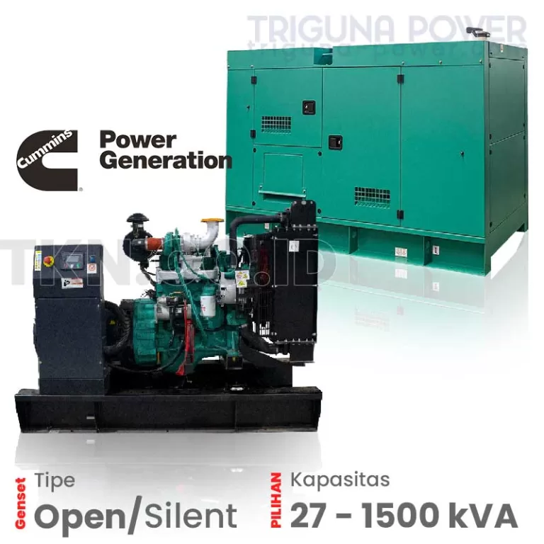 Genset Cummins 27 - 100 kVA tipe Silent dan Open