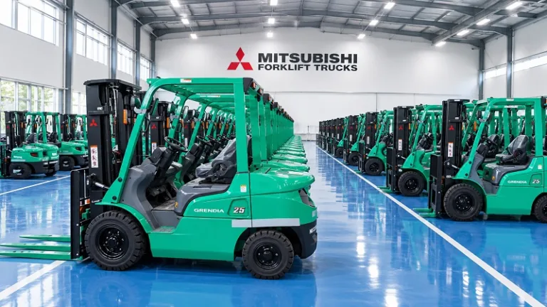 Mitsubishi Forklifts in a Modern Warehouse